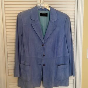 100% suede Dana Buchman jacket in periwinkle blue